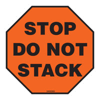 SPC Stop Do Not Stack Label - 3.5" x 3.5" - Black on Flurescent Red - 500 Pack-Label Description "Stop Do Not Stack"