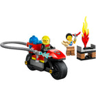 LEGO City Fire Rescue Motorcycle - 57 Pieces-Rescue vehicle toy playset with motorbike, barbecue-fire scene and 2 minifigures