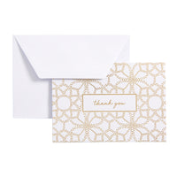 Mara-Mi Thank You Notes - 3.5" x 5" - Gold Floral - 20 Pack-Thank you notecards