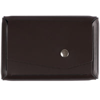 JAM Paper Leather Business Card Case, Angular Flap, Dark Brown, 100 Pack (2233317458B)-Dark brown