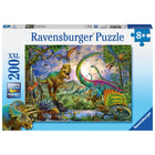 Ravensburger Realm of the Giants 200-Piece Puzzle-About This 200pc Puzzle: Get ready to rumble with T-Rex, Triceratops, Pterodactyls, Ankylosaurus and more with our fascinating “Realm of the Giants” puzzle