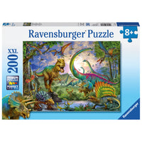 Ravensburger Realm of the Giants 200-Piece Puzzle-About This 200pc Puzzle: Get ready to rumble with T-Rex, Triceratops, Pterodactyls, Ankylosaurus and more with our fascinating “Realm of the Giants” puzzle