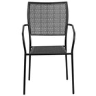 Flash Furniture Black Indoor-Outdoor Steel Patio Arm Chair with Square Back-Stackable Patio Chair