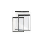 Filemode Hang up sheet holder with Leatherette piping, 11x14, 10 Pack-Clear poly with black leatherette piping