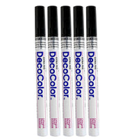 JAM Paper Marvy Uchida Fine-Point Opaque Paint Marker - Black - 5 Pack (7665886g)-Fine line marker features a fine tip and a plastic body
