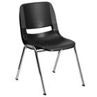 Flash Furniture HERCULES Series Black Ergonomic Shell Stack Chair with Chrome Frame & 16" Seat Height-661 lb. Weight Capacity