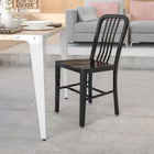 Flash Furniture Black Metal Indoor-Outdoor Chair-Designed for Indoor and Outdoor Use