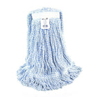 Globe Wax-Pro Candystripe Finish Mop, Medium, 12 Pack (3057)-Tightly Twisted Yarn Eliminates Linting and Streaking