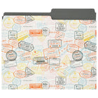 Staples File Folder - Letter Size - Travel Stamps-Reversible 1/2-cut file folder