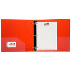 JAM Paper Plastic 3 Ring Binder, 3", Red, 2 Pack-2/pack