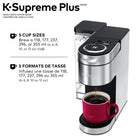Keurig K-Supreme Plus Single Serve K-Cup Pod Coffee Maker - With Stainless Steel And MultiStream Technology - Silver-Programmable favourites: save individual brewing preferences for up to 3 users
