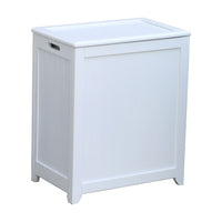 Oceanstar RHP0109W Rectangular Laundry Wood Hamper with Interior Bag, White-Hand grips on both sides for portability