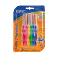 Westcott 5" Antimicrobial Pointed Kids Scissors - Assorted colours - 6 Pack-5" kids scissors - pointed