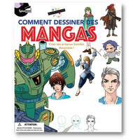 Spicebox Comment dessiner les mangas-Includes 1 instruction manual, 1 blue pencil, 1 mechanical pencil, 5 replacement leads, 1 eraser, 1 water-resistant fine tip pen, 6 coloured double-tip markers, 1 ruler, 1 art tablet 