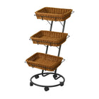FuTECH Rolling Wicker Basket - 18"W x 14"D x 4"H-30 pounds maximum per basket