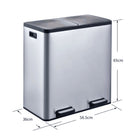 Step N' Sort 2 Compartment Trash and Recycling Bin - 70L-Easy grip side handles
