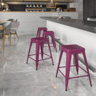 Flash Furniture 24" High Backless Purple Indoor-Outdoor Counter Height Stool-Backless Design