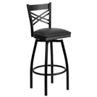 Flash Furniture HERCULES Series Black "X" Back Swivel Metal Barstool - Black-500 lb. Weight Capacity