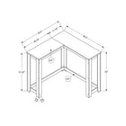 Monarch Specialties 3658 Corner Console Accent Table - Grey-Solid and stable panel construction in a two-tier design for ample surface space; store books, photo frames and flowers on the white console table