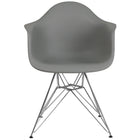 Flash Furniture - Chaise en plastique gris Moss de la série Alonza avec base chromée-Chaise d'appoint latérale