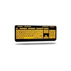Adesso 122-Key Large Print Keyboard with High Contrasting Yellow Keycaps-The large 4X size black print on fluorescent yellow keys provide excellent contrast an strong appeal over traditional keyboards that have smaller and harder-to-read white letters on black keys