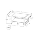 Monarch Specialties 2850 Coffee Table - Brown Reclaimed Wood-Look/Black Metal-1 Year Limited Manufacturer Warranty