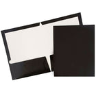 JAM Paper Glossy Two Pocket Presentation Folders, Black, 50 Pack-Black Glossy Presentation Folders