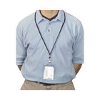 Staples Badge Lanyard with Breakaway Clip - Black - 10 Pack-Plastic fastener with metal snap secures badge in place