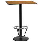 Flash Furniture Laminate 24"W x 30"L Round Base Table, Natural (XUNT2430TR18B3F)-Bar height hospitality table