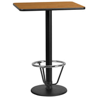 Flash Furniture Laminate 24"W x 30"L Round Base Table, Natural (XUNT2430TR18B3F)-Bar height hospitality table