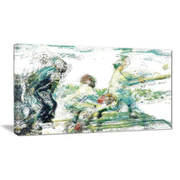 Designart – Baseball en action, imprimé sur toile (PT2577-32-16)-Impression