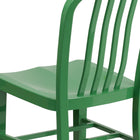 Flash Furniture Commercial Grade Green Metal Indoor-Outdoor Chairs - 2 Pack-Green Powder Coated Frame Finish