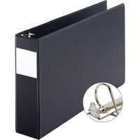 XtraLife 11" x 17" Slant-D Ring Binder, 3", Black-Slant D® rings hold 25% more sheets than standard round rings