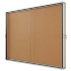 Quartet Euro Enclosed Cork Bulletin Board - Indoor Use - 2 Sliding Doors - 56" x 39"-Features a durable and classic cork surface ideal for posting printed materials