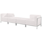 Flash Furniture HERCULES Imagination Series Melrose LeatherSoft 4 Piece Chair & Ottoman Set - White-Add on pieces as your business grows