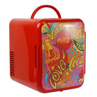 Coca-Cola Peace 1971 Series Mini Fridge 6 Can Cooler/Warmer-4L (4.2 q) capacity holds 6 standard cans