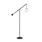 Dainolite Holly Transitional Incandescent Floor Lamp - 1 Light - Matte Black with Opal Glass-Matte Black