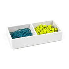 Poppin Softie This + That Tray - White-Dual compartments ensure things are kept separate