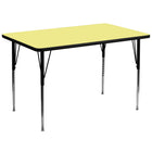 Flash Furniture 36''W x 72''L Rectangle Activity Table with Thermal Fused Top and Standard Height Adjustable Legs, Yellow-Yellow Laminate
