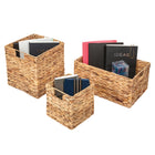Gry Mattr Woven Basket - Large 11.75"L x 17.25"W x 8"D - Natural-Fits easily into bookcase or use on it's own