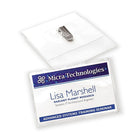 Avery 74461 Garment Friendly Clip Style Name Badges 74461, 2-1/4" x 3-1/2", Top-Loading, White, 100 Pack-Garment Friendly™ clip swivels to attach easily