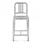 Nicer Furniture Aluminum Navy Counter Stool-Curved seat, designed to accommodate long hours of use without physical strain.