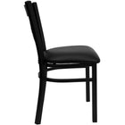 Flash Furniture HERCULES Series Black "X" Back Metal Restaurant Chair - Black Vinyl Seat - 2 Pack-Black Vinyl Upholstered Seat