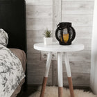 Truu Design Plastic Rattan Lantern, 8.5  x 8.5  inches, Black-Battery operated, 2 x C batteries required (not included)