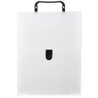 JAM Paper Plastic Vertical Magazine Style Briefcase, 9.25 x 12 x 2.5, Clear/Black, 2 Pack (7216 001g)-Clear with black buckle