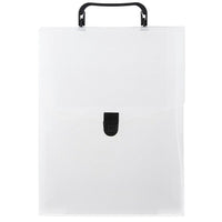 JAM Paper Plastic Vertical Magazine Style Briefcase, 9.25 x 12 x 2.5, Clear/Black, 2 Pack (7216 001g)-Clear with black buckle