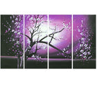 Designart Blossoming in the Moonlight, 4 Piece Wall Art Canvas, (PT271-PINK)-Print