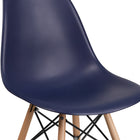 Flash Furniture Elon Series Navy Plastic Chairs with Wooden Legsase-Polypropylene Molded Structure