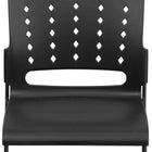 Flash Furniture HERCULES Series Black Sled Base Stack Chairs with Air-Vent Back - 5 Pack-Supportive Front Cross Brace