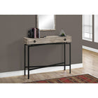 Monarch Specialties 3455 Accent Table - 42"L/Taupe Reclaimed Wood/ Black Console-Large storage drawer for your keys or mail